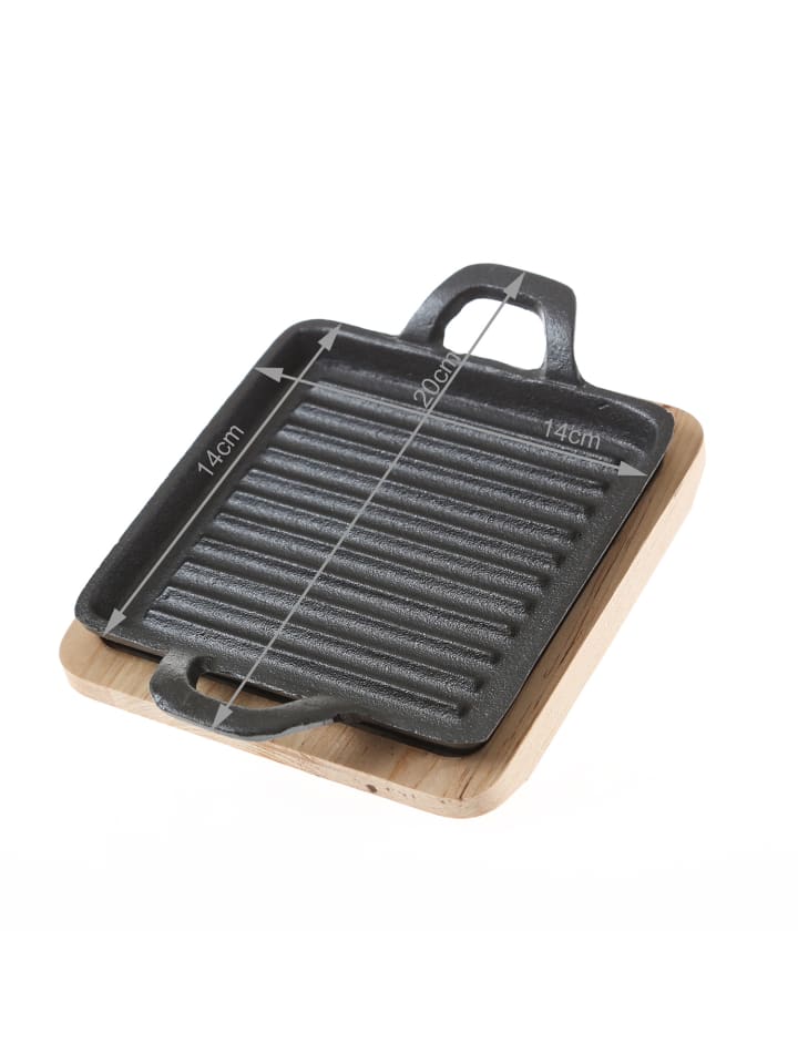 GAUMENKICK Servierpfanne Gusseisenmit 2 Griffen in schwarz - L: 14cm günstig kaufen onesize