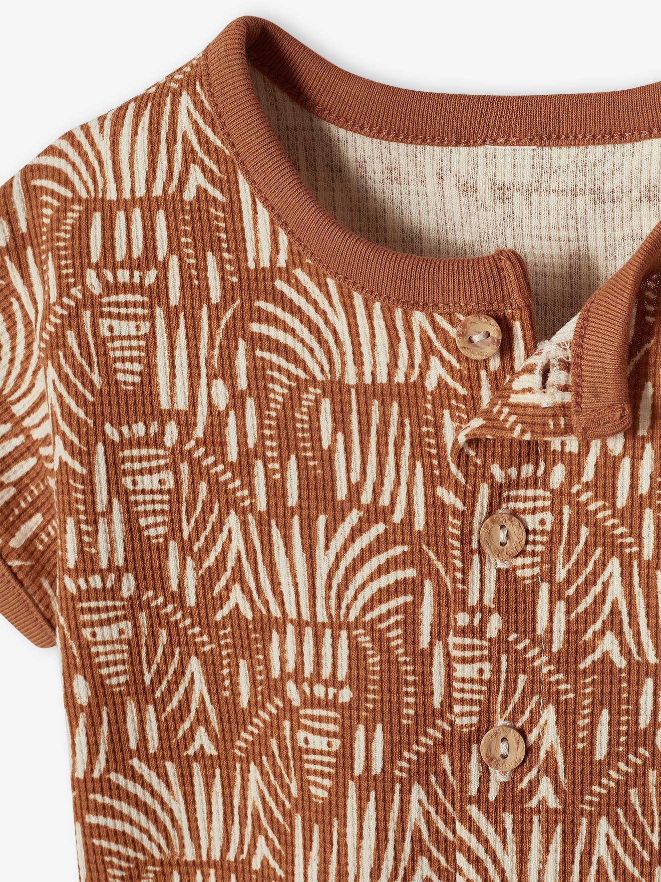 Combishort jungle bébé caramel