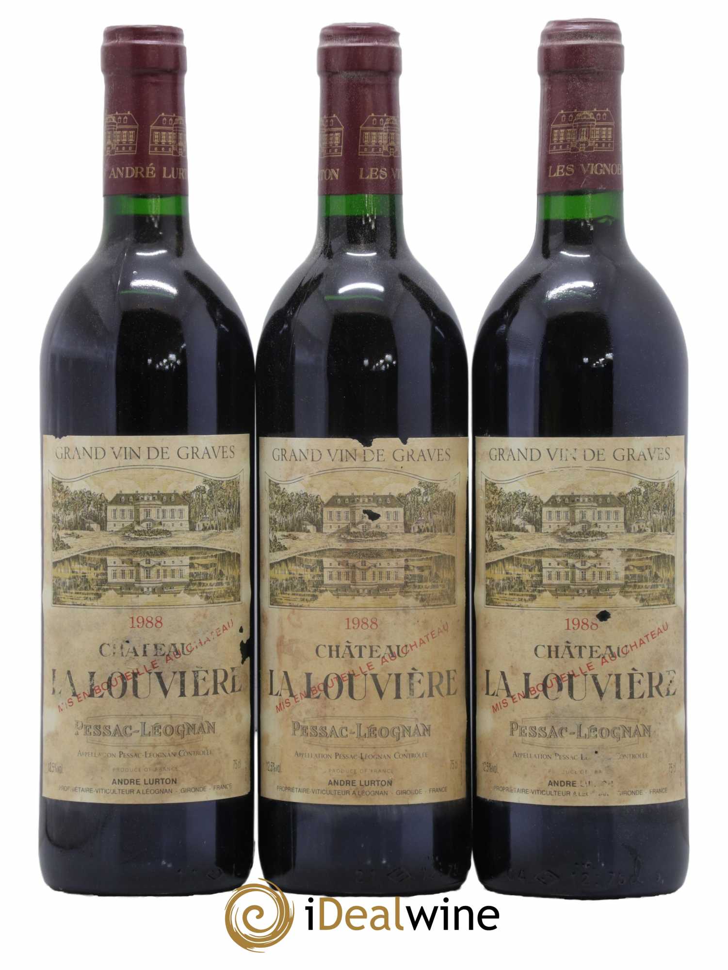 Château la Louvière  1988 - Lot de 12 Bouteilles