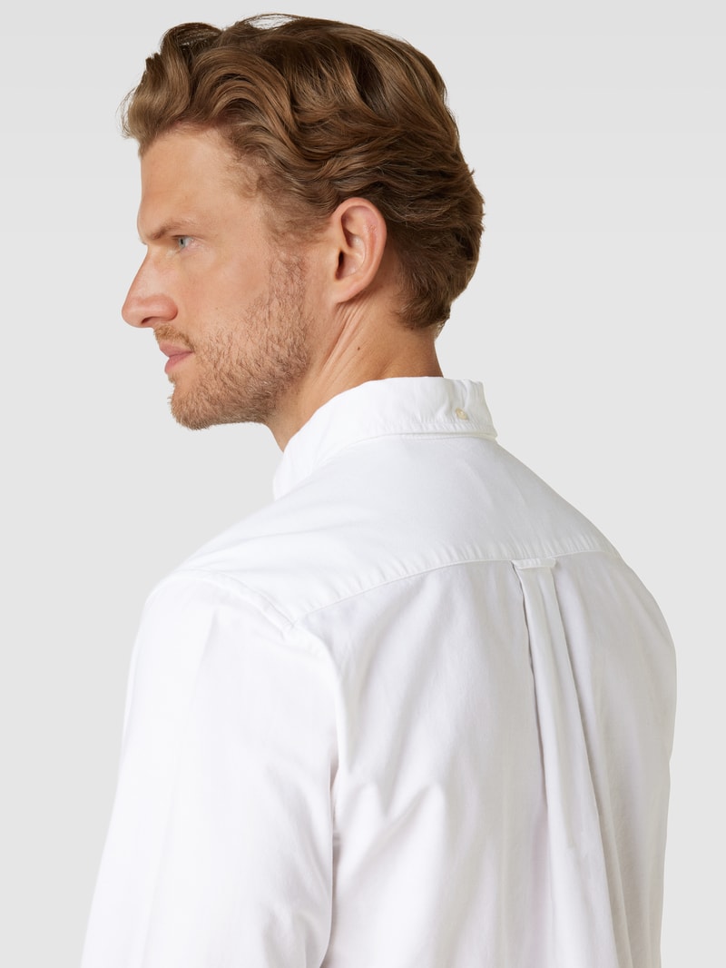Regular Fit Freizeithemd mit Brusttasche Modell 'OXFORD' in weiß