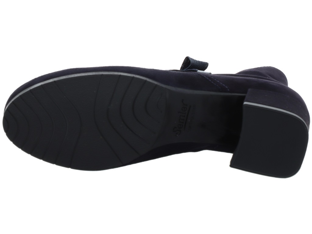 SEMLER Schnür-Stiefeletten blau SAMT-CHEVRO