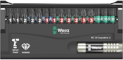 Wera 05057697001 Bit-Check BC 30 Impaktor 2 Bit Set 30-Piece
