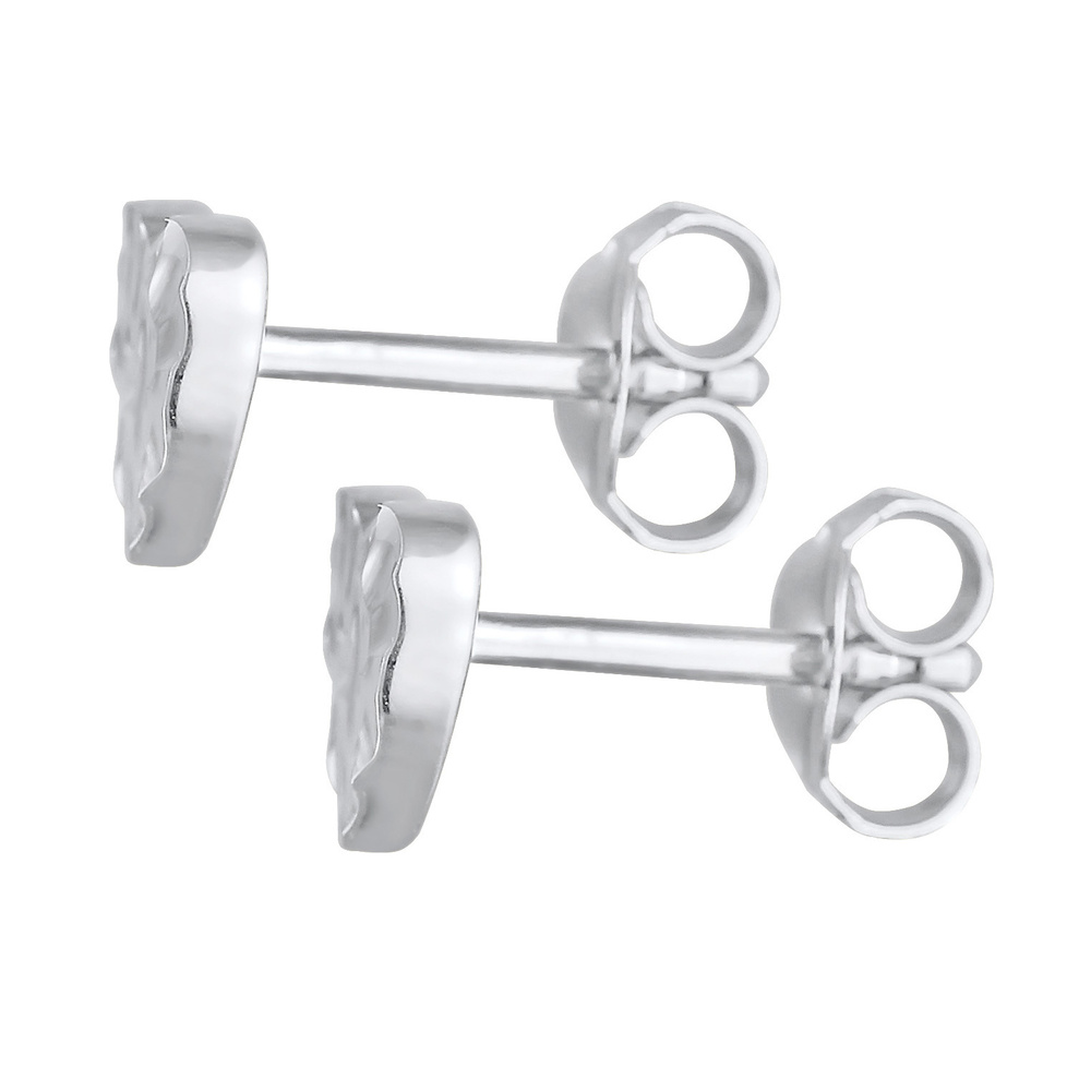 Elli Elli Boucles d'Oreilles Clous d'oreilles pour femmes Cœur martelé organique en ar Boucles d'oreilles