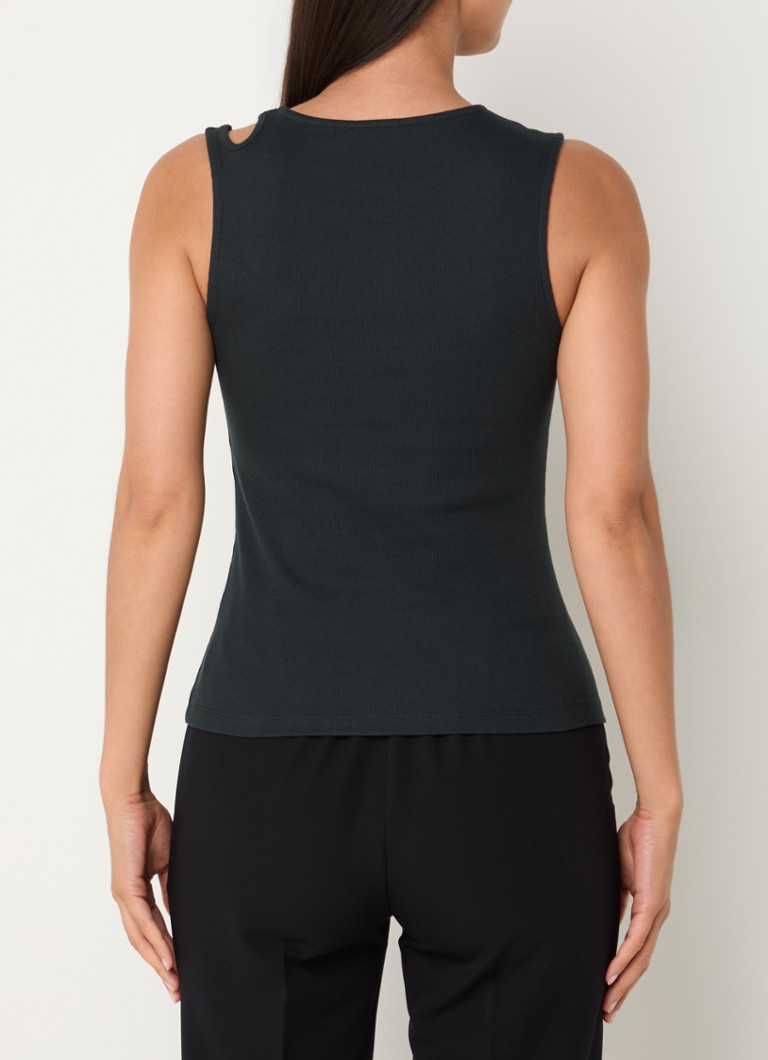 OPUS Ilara ribbed tank top with cut-out detail