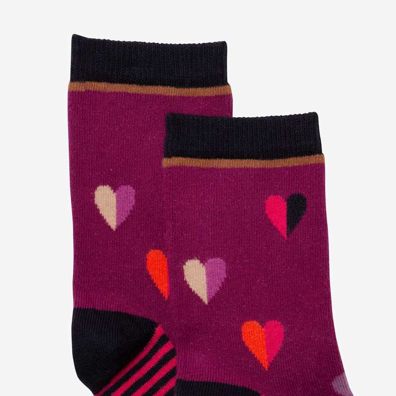 Chaussettes fille coeurs violettess Catimini