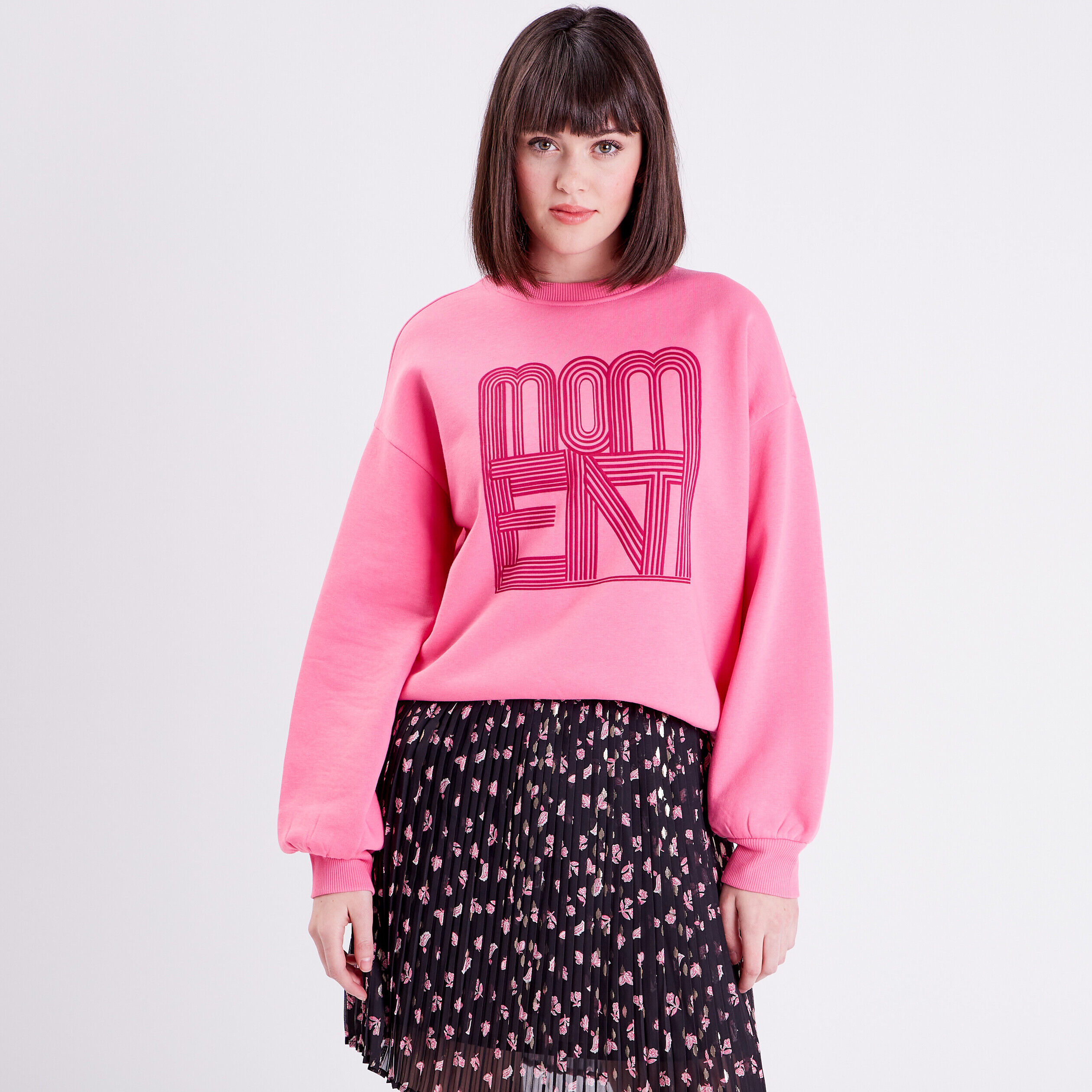 Sweat manches longues rose femme | Cache Cache
