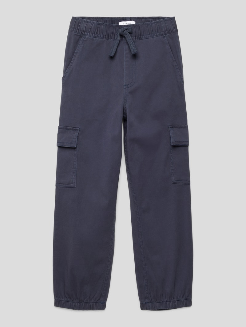 Hose mit Pattentaschen und Tunnelzug in blau