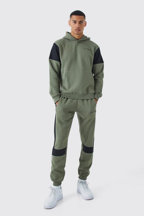 Man Official Colorblock Trainingsanzug mit Kapuze