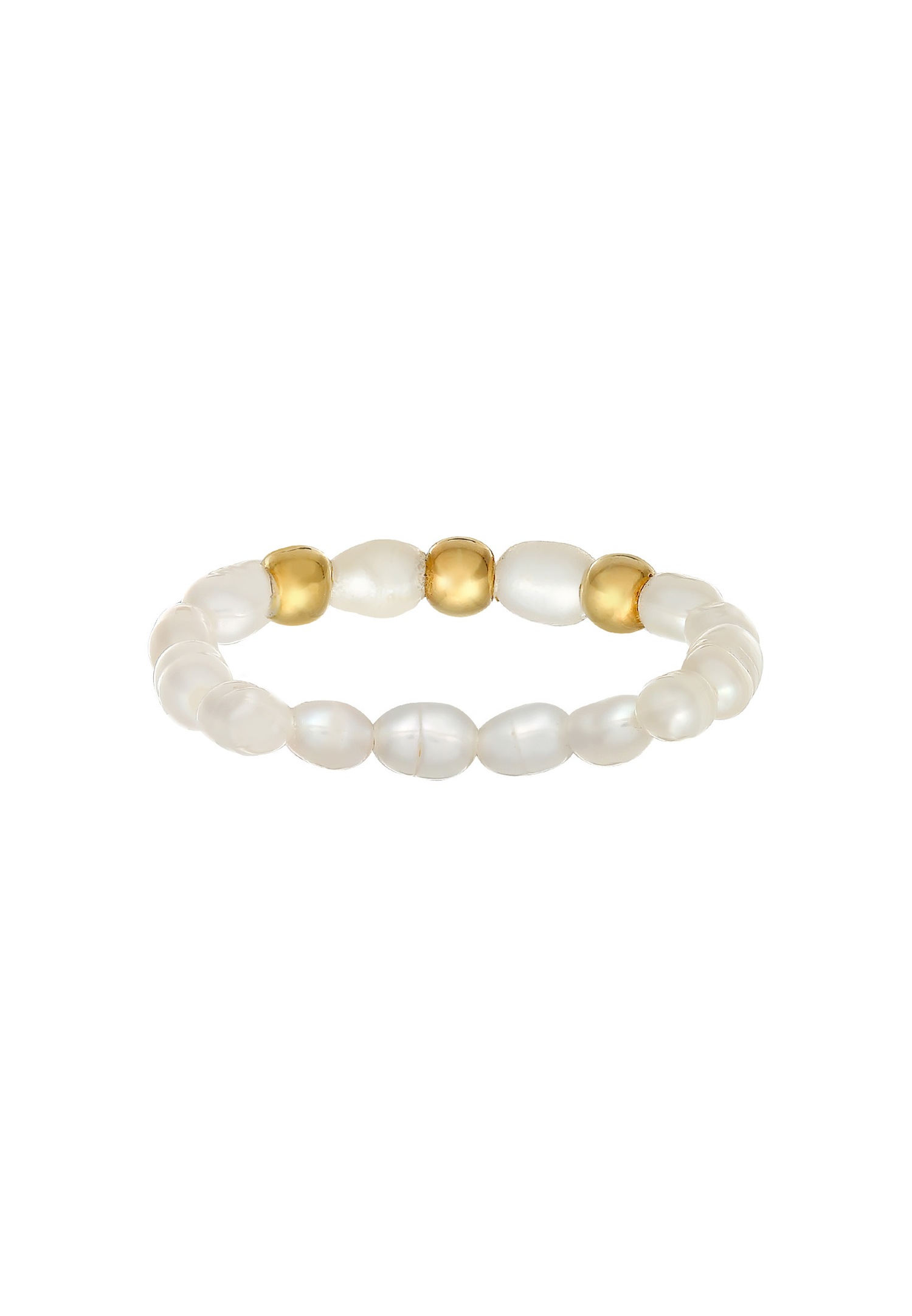Collar de mujer Elli con cuentas modernas y perlas cultivadas de agua dulce en plata de ley 925 chapada en oro.
