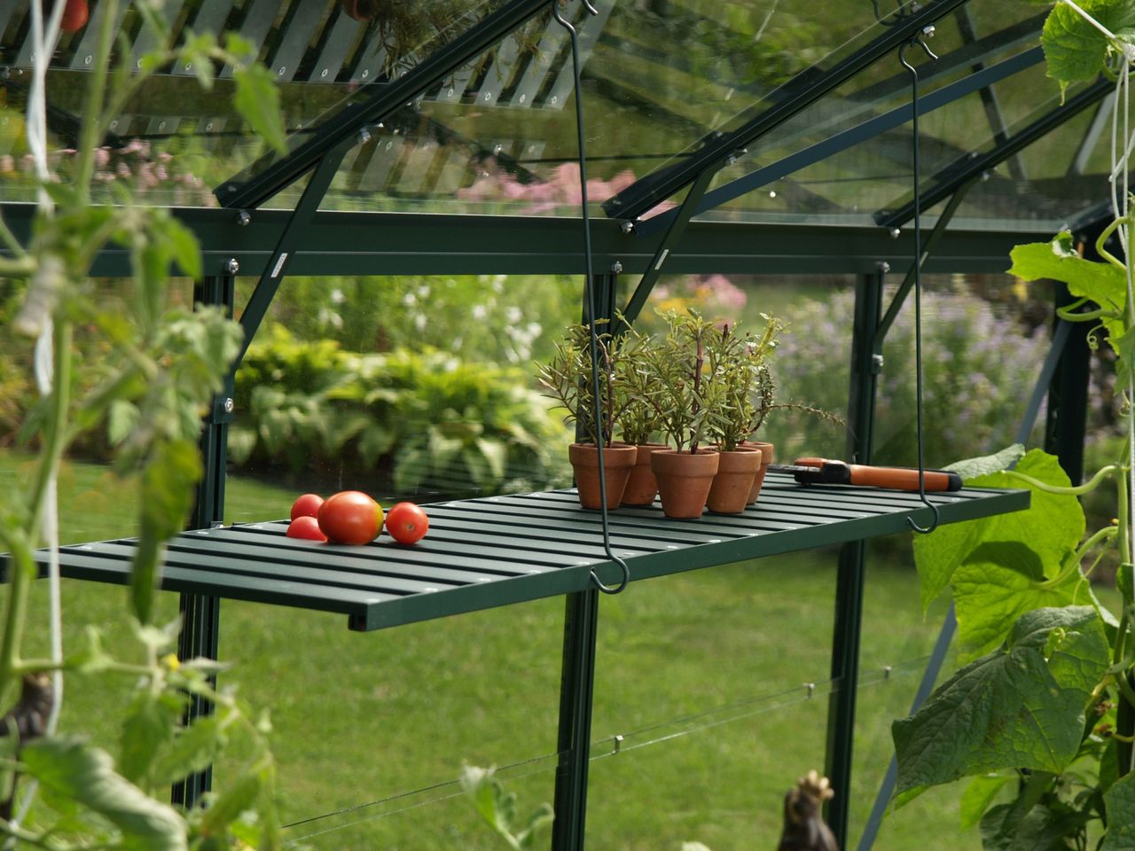 Vitavia Aluregal, abklappbar, grün, 120x30cm