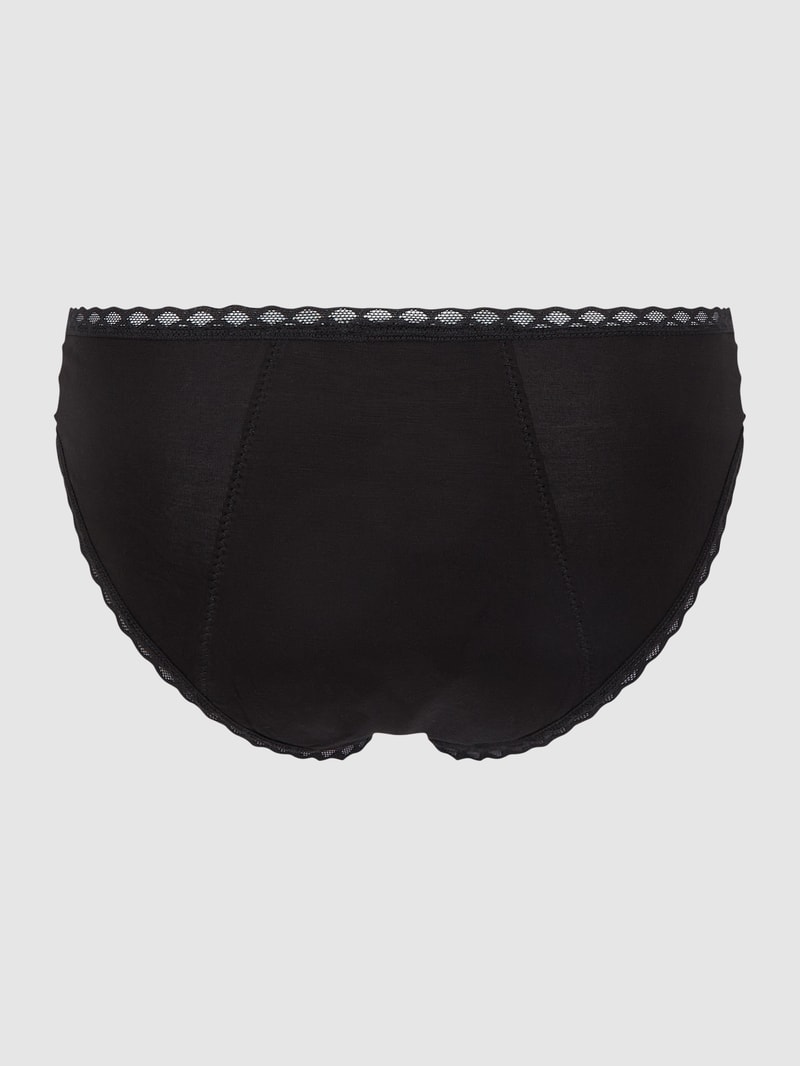 Periodenslip mit Kontrastbesatz in schwarz