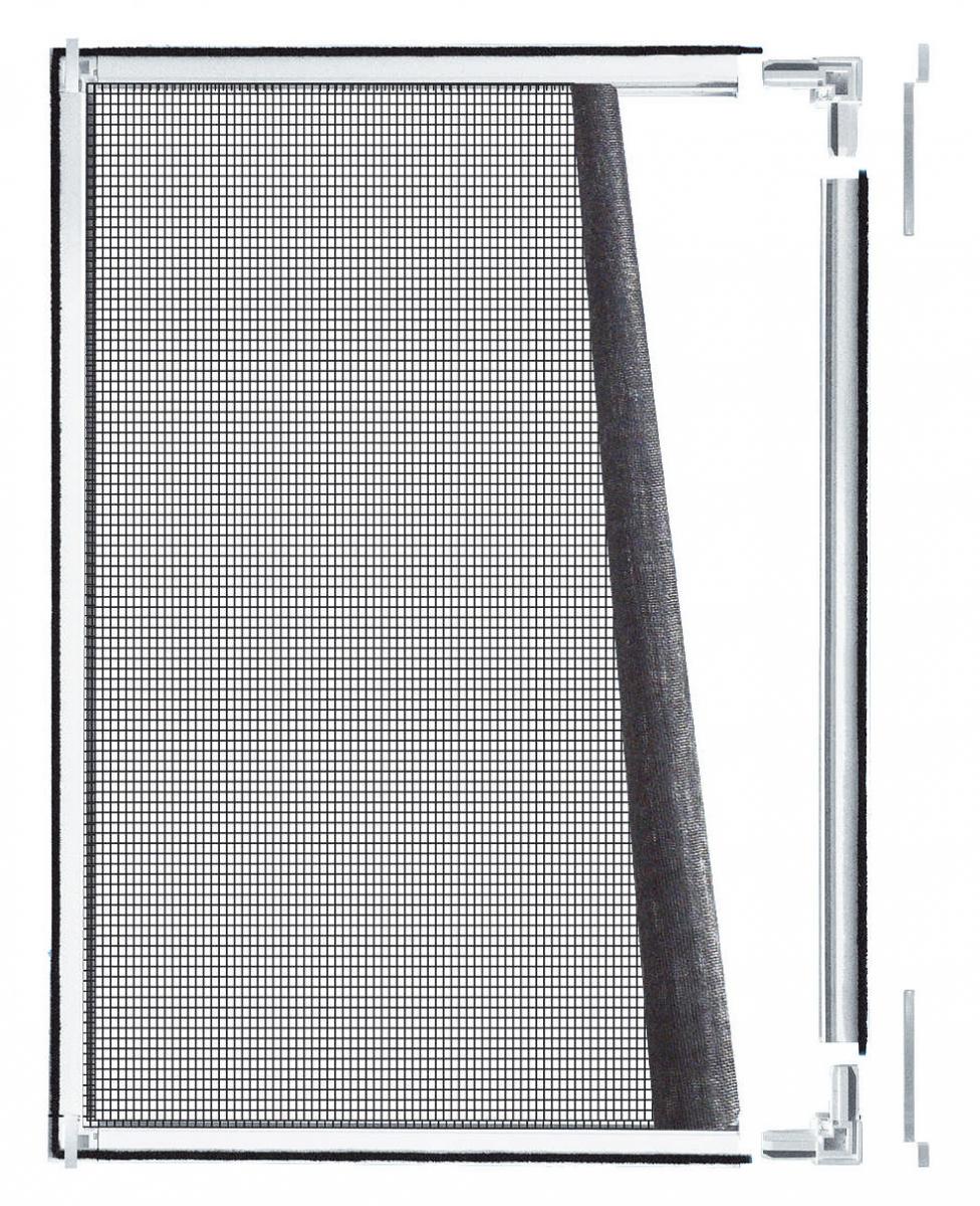 Windhager Powertec Alu-Insektenschutz Fenster Rahmen 130 x 150, Weiss
