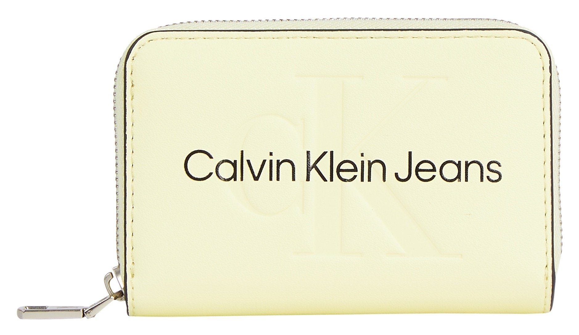 Calvin Klein Jeans Geldbörse SCULPTED MED ZIP AROUND MONO, mit großflächigem Markenlogo vorne