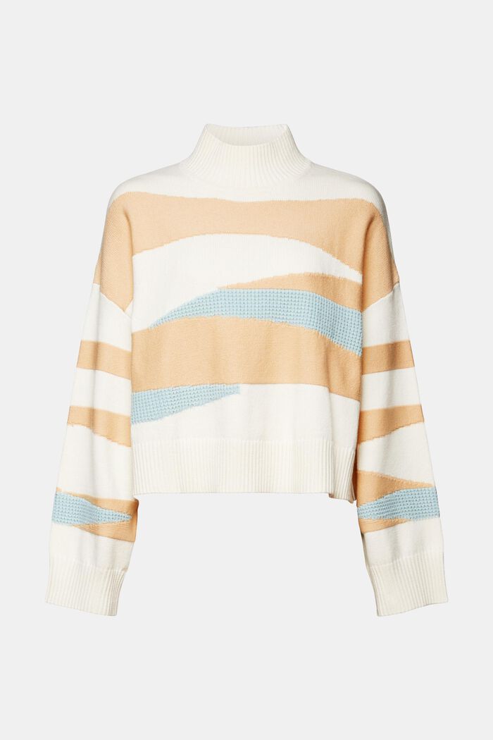 Jacquard-Pullover mit Stehkragen