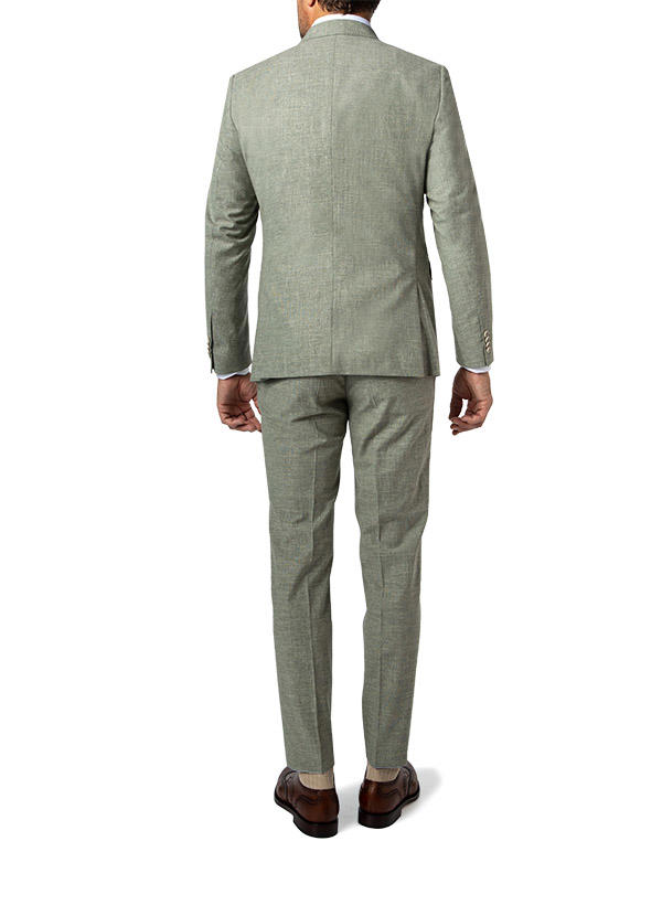 CG, Anzug mit Weste, Slim Fit, Baumwolle-Schurwolle, grün meliert
