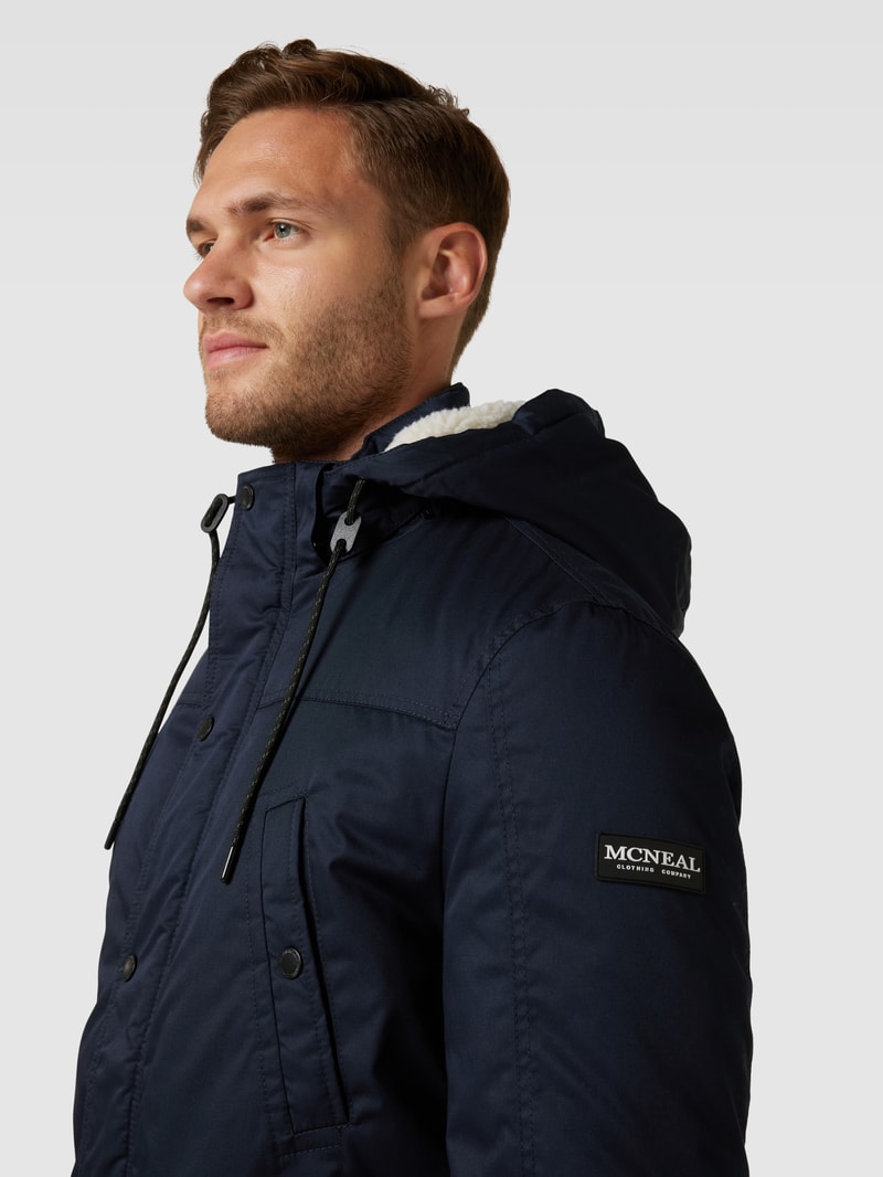 Jacke mit Druckknopfleiste Modell 'CHESTER' in marineblau