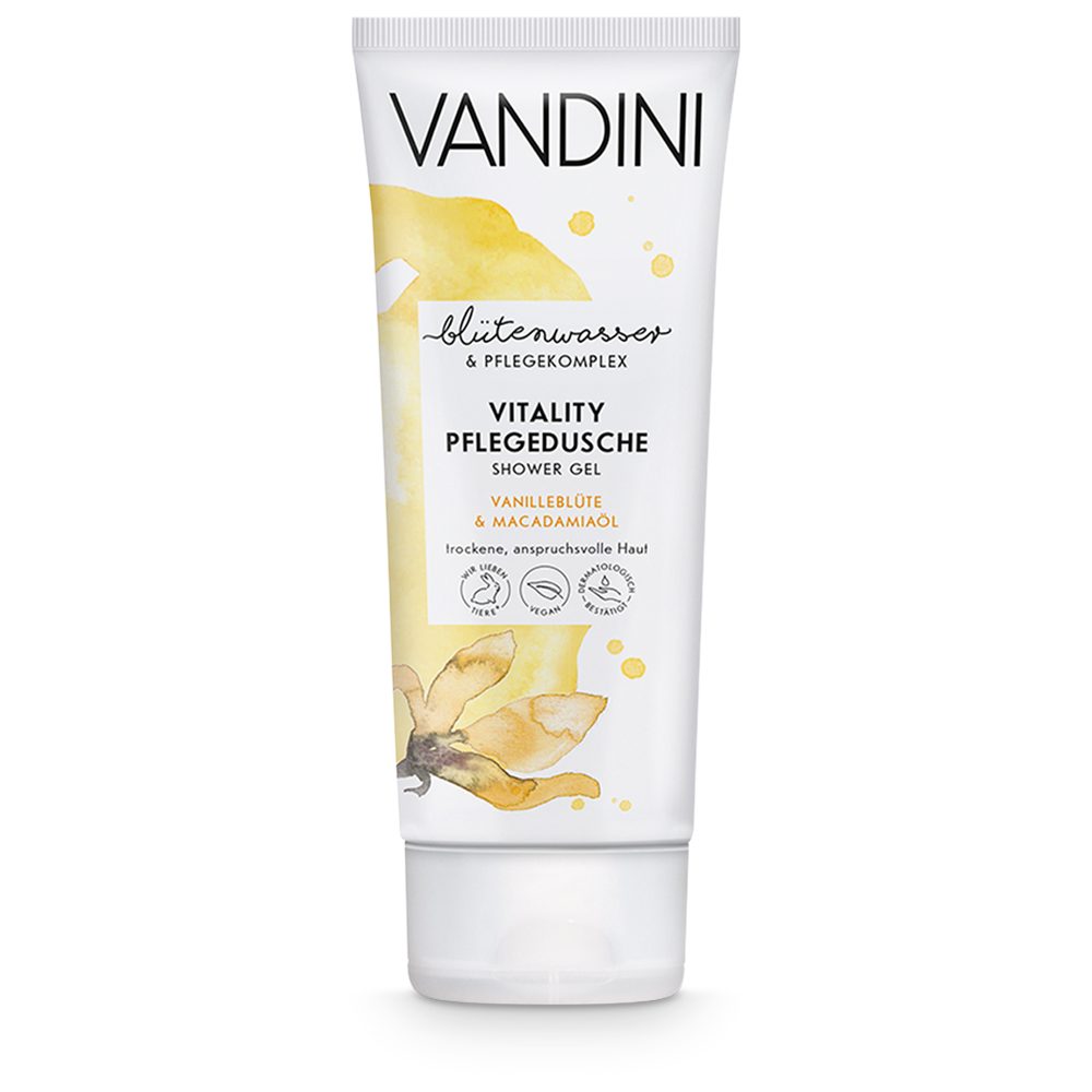 VANDINI Duschgel VITALITY Pflegedusche Vanilleblüte & Macadamiaöl, 1-tlg.