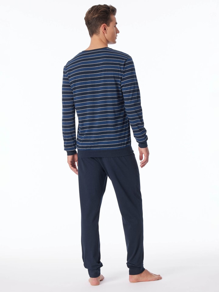 Schiesser Pyjama UNCOVER Nightwear in Dunkelblau günstig kaufen