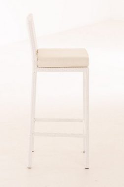 TPFGarden Gartenlounge-Hocker Marlies - Barhocker aus wasserfestem, UV-beständigem Polyrattan (Barstuhl mit pulverbeschichtetem Aluminiumgestell, Tresenhocker mit wasser- und schmutzabweisenden Sitzkissen), Maße (HxBxT): 107x40x44 cm, Sitzhöhe: 75 cm