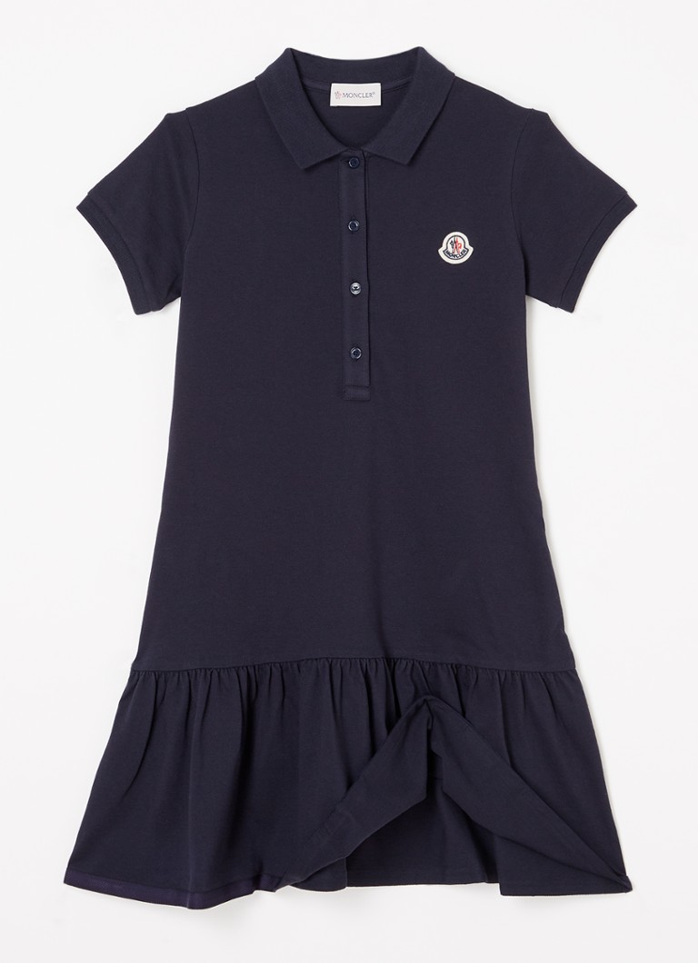 Moncler midi polo kleita no pikē kokvilnas ar logotipu