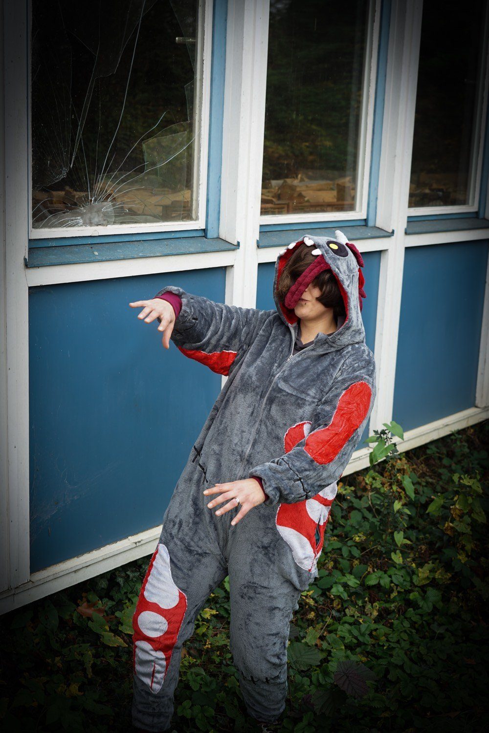 Corimori Jumpsuit Flauschiges Zombie Einhorn Kostüm für Kinder (2-tlg) mit Haarreif, Onesie, Mädchen, Jungen, Karneval, Fasching, Halloween