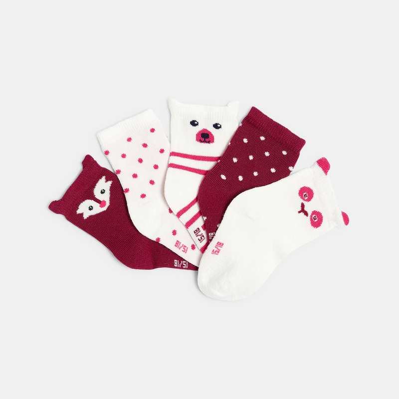 Chaussettes frimousses et pois (lot de 5)