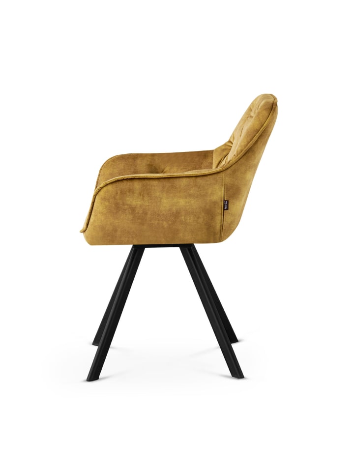 B&D Home 2er-Set: Drehstuhl DIETER in Gelb - (B)56 x (H)84 x (T)61 cm günstig kaufen onesize