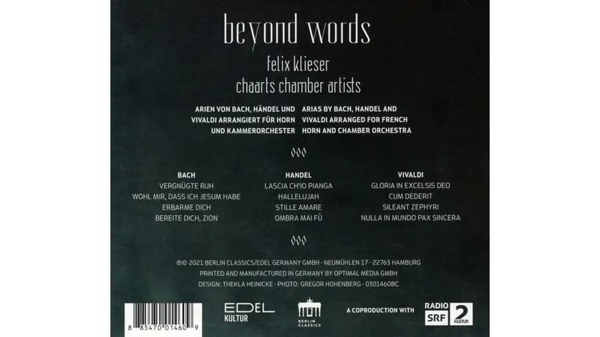 Baroque Arias for Horn Beyond Words