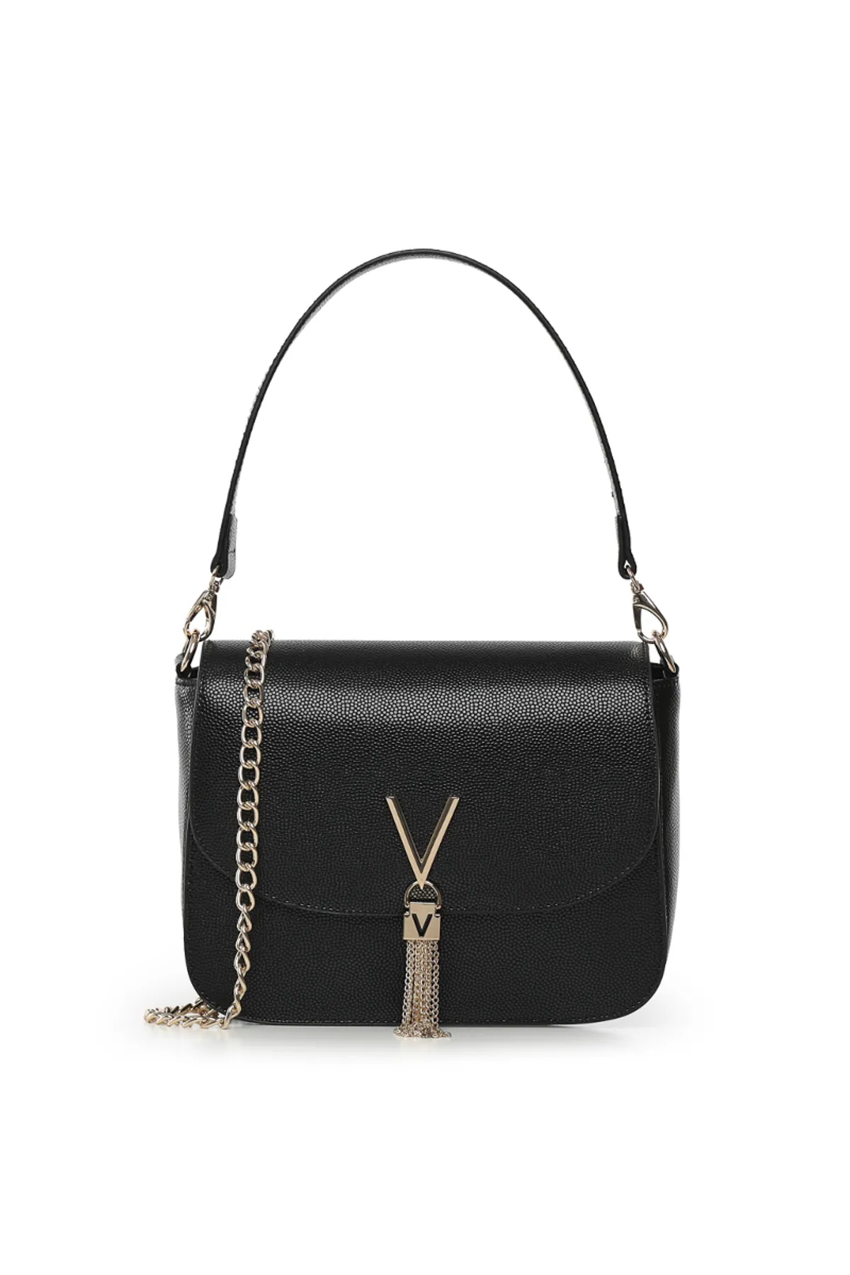 Mario Valentino  Schwarze Damen Umhängetasche Vbs1r404gnero/gold
