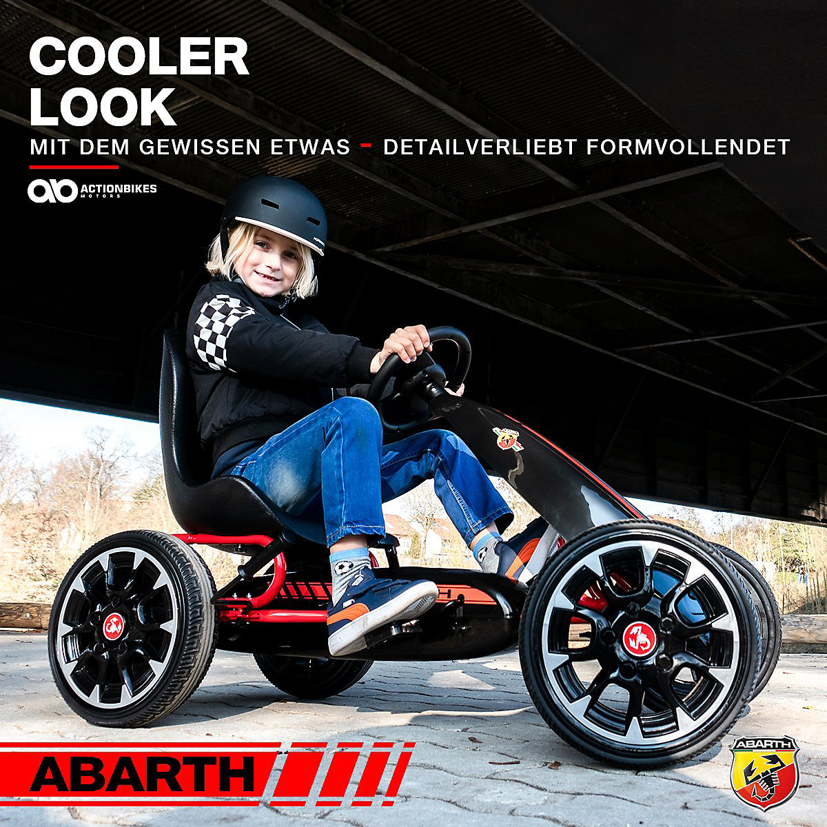 Kinder GoKart Abarth FS595 Lizenziert - Belastbarkeit 30 kg - Handbremse