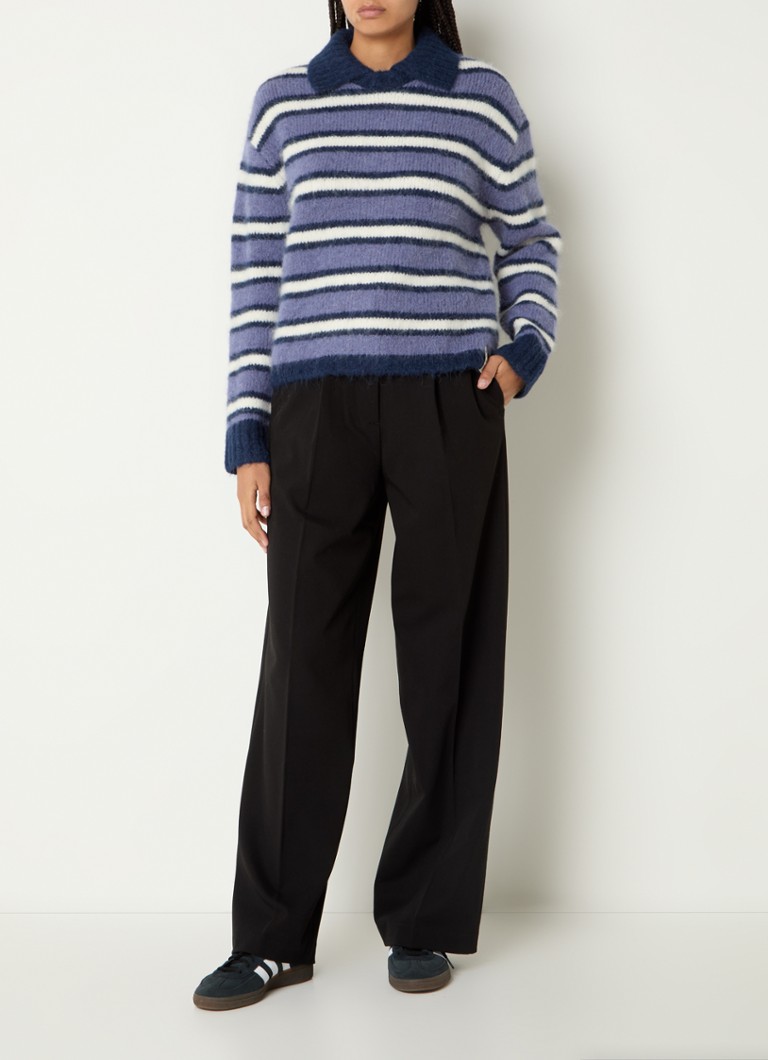 OLAF Chunky knit sweater in alpaca wool blend with stripe print