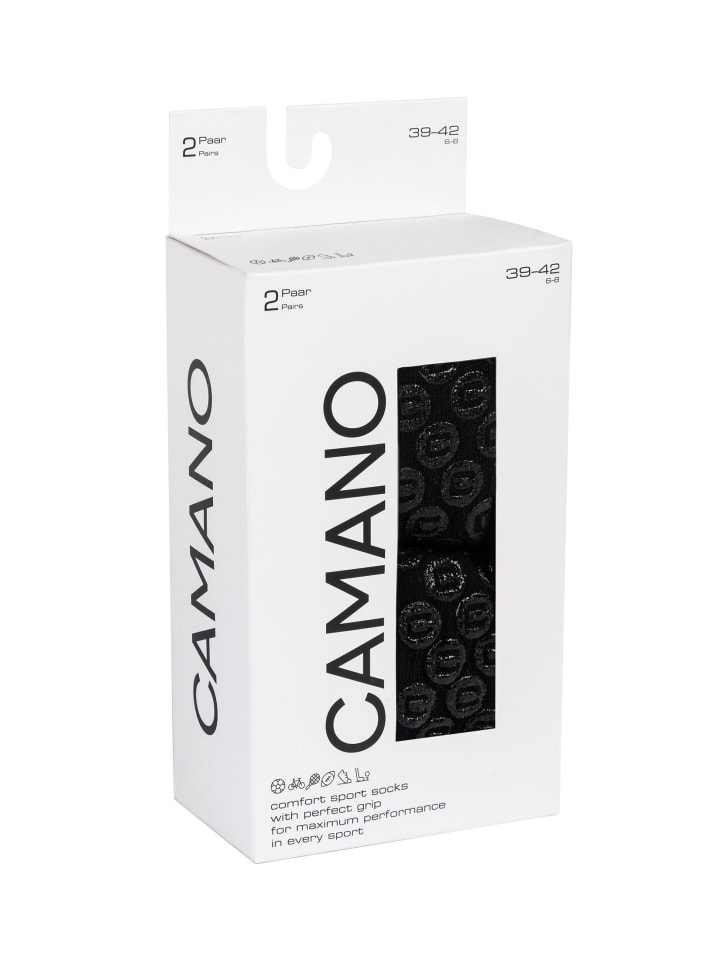 camano Sportsocken mit Grip Extrastark Anti Rutsch Fußballsocken Tennissocken Schweißabsorbierend Perfekter Sitz  Coolmax Netzbelüftung  verstärktem Fersen- und Zehenbereich 2er Pack function in Schwarz günstig kaufen