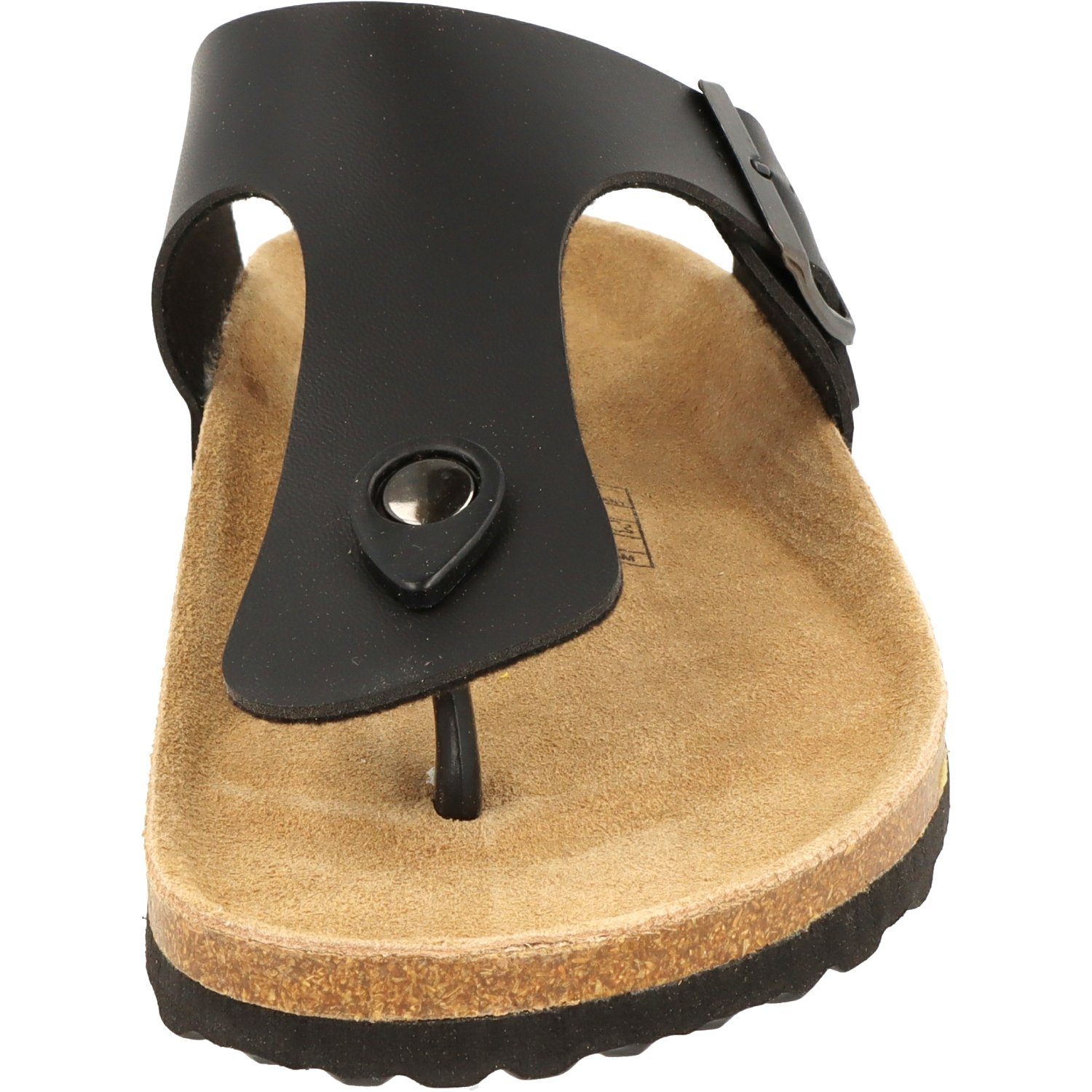 SUPERSOFT 174-066 Herren Pantolette Sandalen Hausschuhe Lederfußbett Zehentrenner