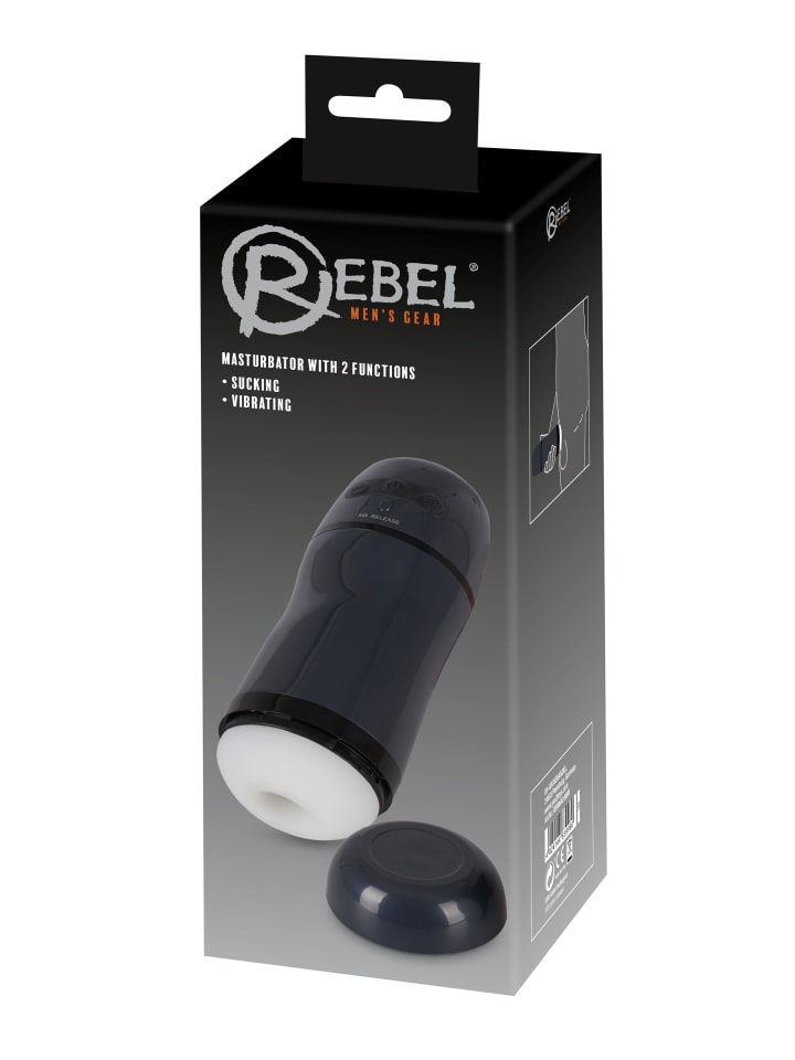 Rebel Masturbator mit Vibration Masturbator with 2 Functions in schwarz günstig kaufen 21,5 cm