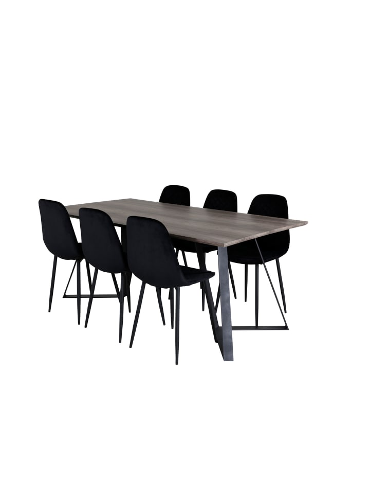ebuy24 Essgruppe Marina 10 (7-teilig) Schwarz 90 x 180 cm günstig kaufen onesize