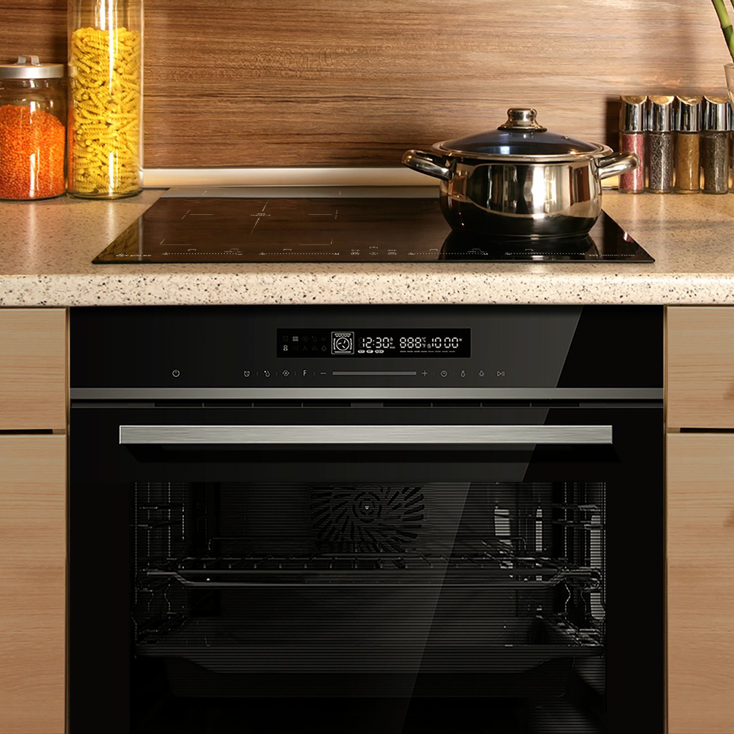 KKT KOLBE Backofen-Set KKT KOLBE Backofen und Induktionskochfeld SET80172FZ, mit 2-fach Teleskopauszug, 60cm Einbau-Backofen EB8017ED + 59cm Induktions-Kochfeld IND5901FZ