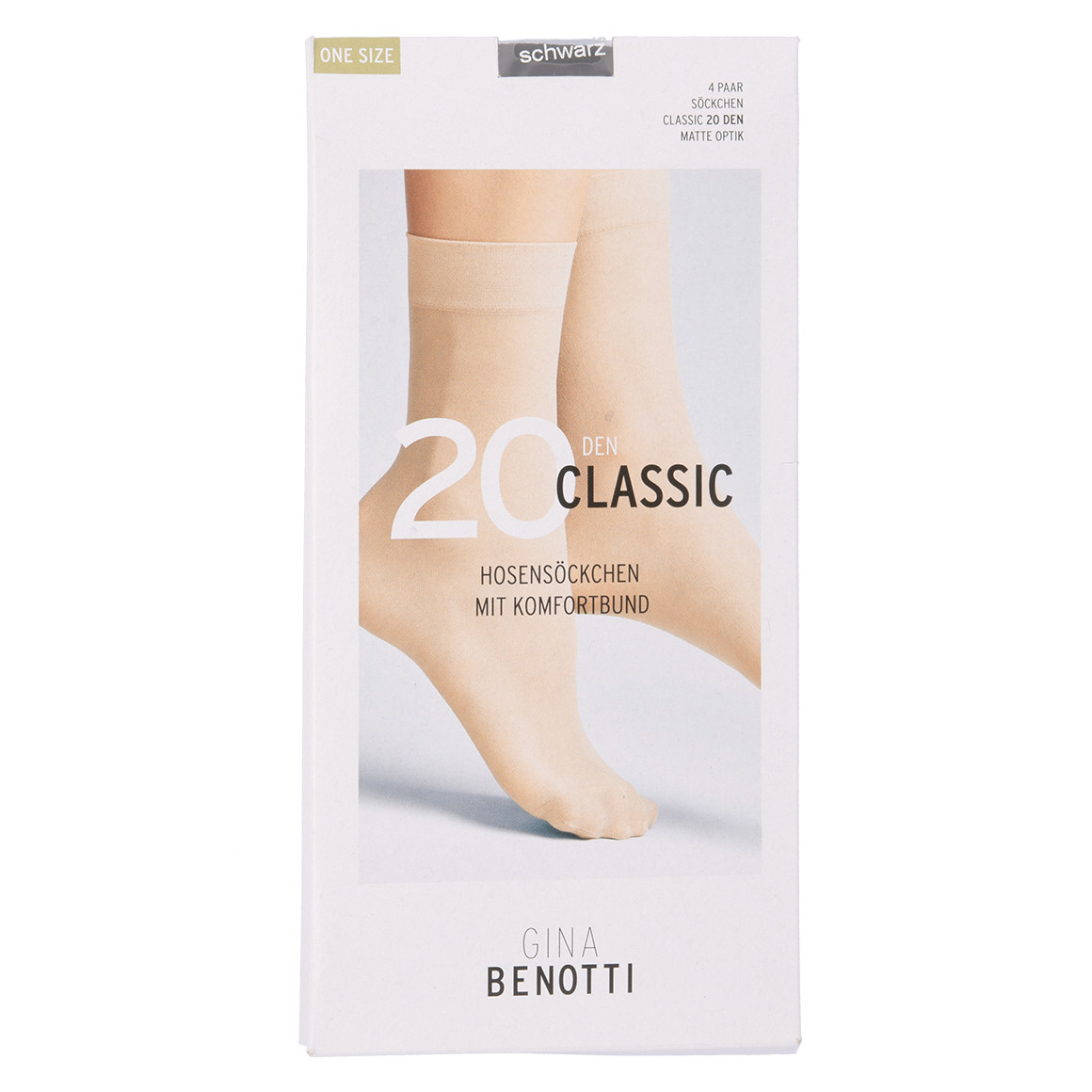 4 Paar Damen Feinstrumpfsocken mit 20 DEN
