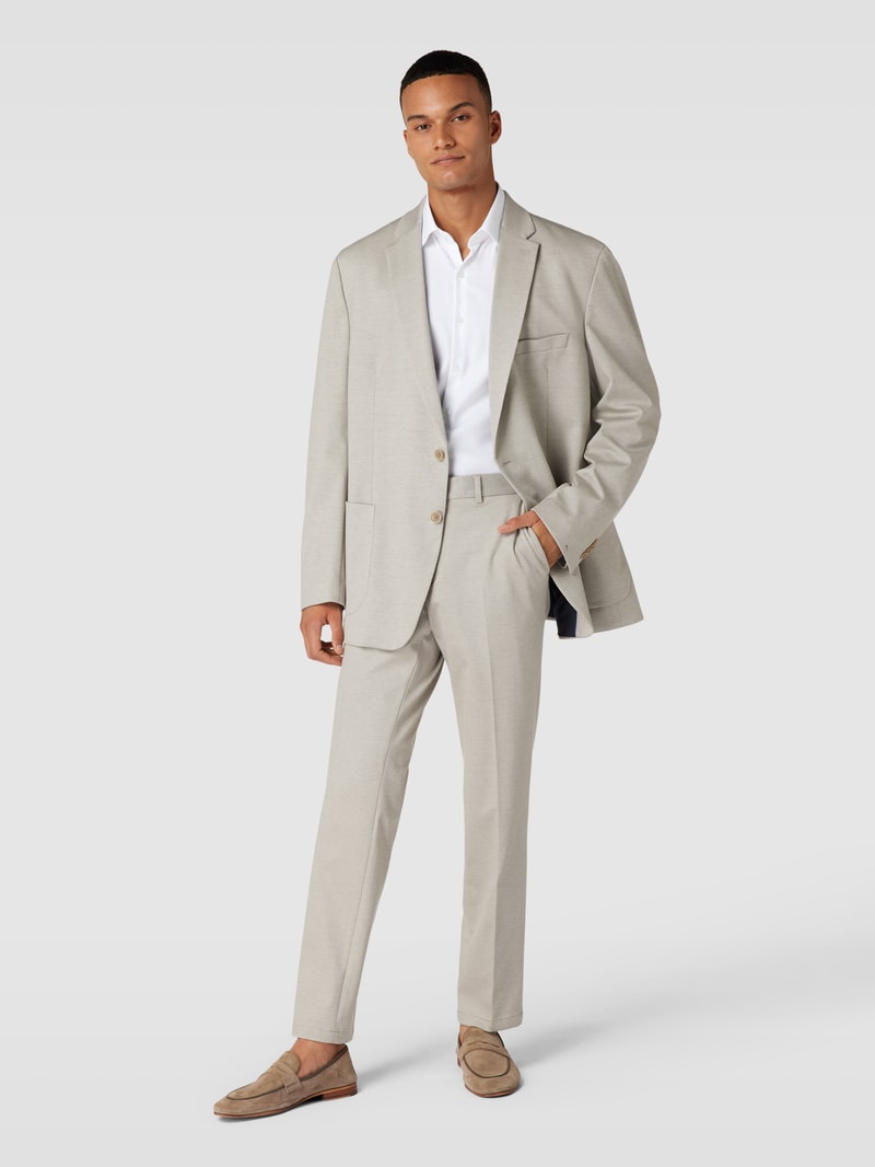 Slim Fit Business-Hemd mit Label-Stitching Modell 'Bari' in weiß