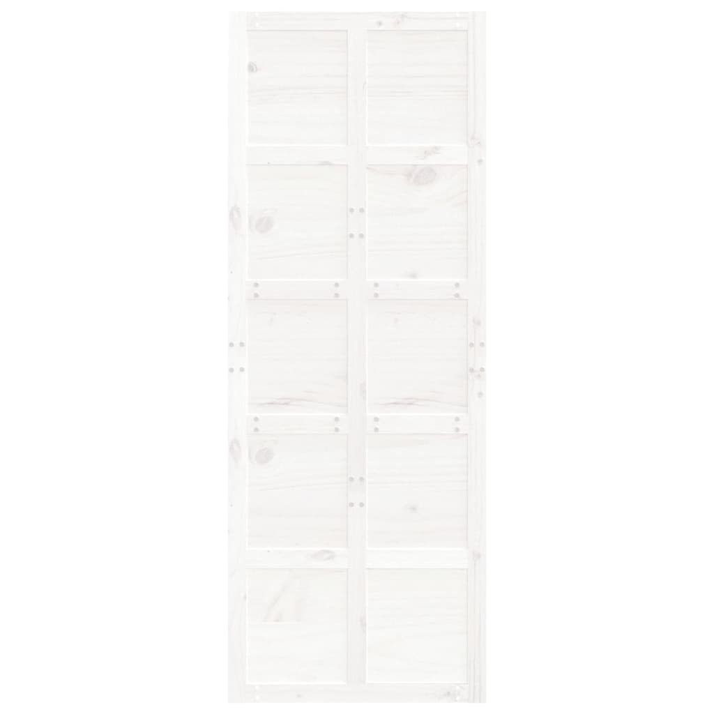 vidaXL Schiebetür Scheunentür Weiß 80x1,8x214 cm Massivholz Kiefer (1-St)