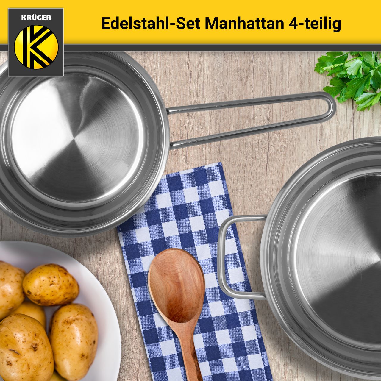 Karl Krüger Edelstahl Topfset MANHATTAN, 4 tlg.