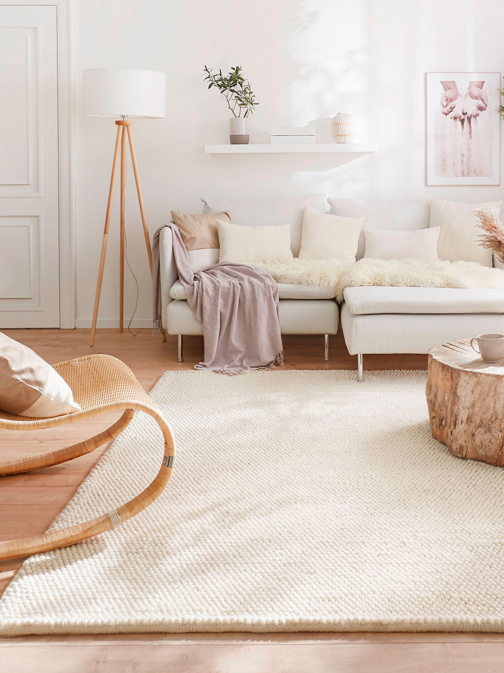 Malmby Woll-Teppich, Vanity White