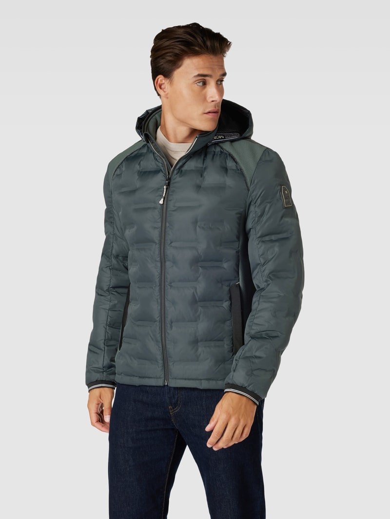 Steppjacke mit Label-Detail in olivgrün
