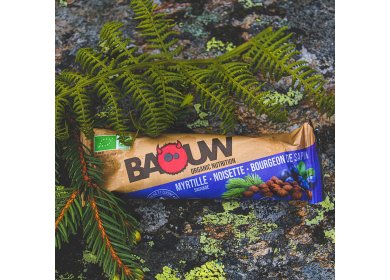 Baouw Barre nutritionnelle bio - Myrtille sauvage - Noisette - Bourgeon de sapin
