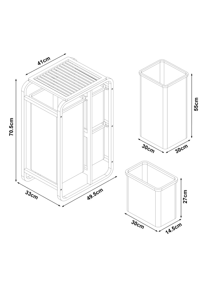 en.casa Wäschesammler Evenes in Beige (H)70.5cm (B)49.5cm (T)33cm günstig kaufen onesize