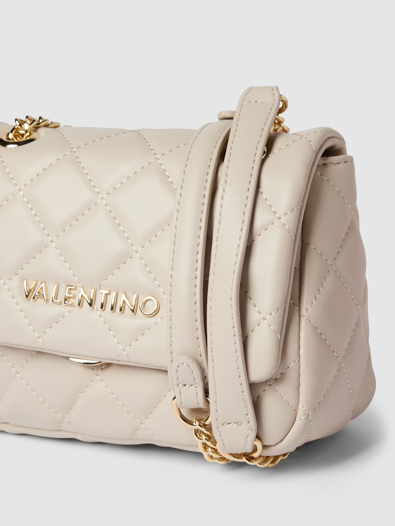 Handtasche mit Steppnähten Modell 'OCARINA' in ecru