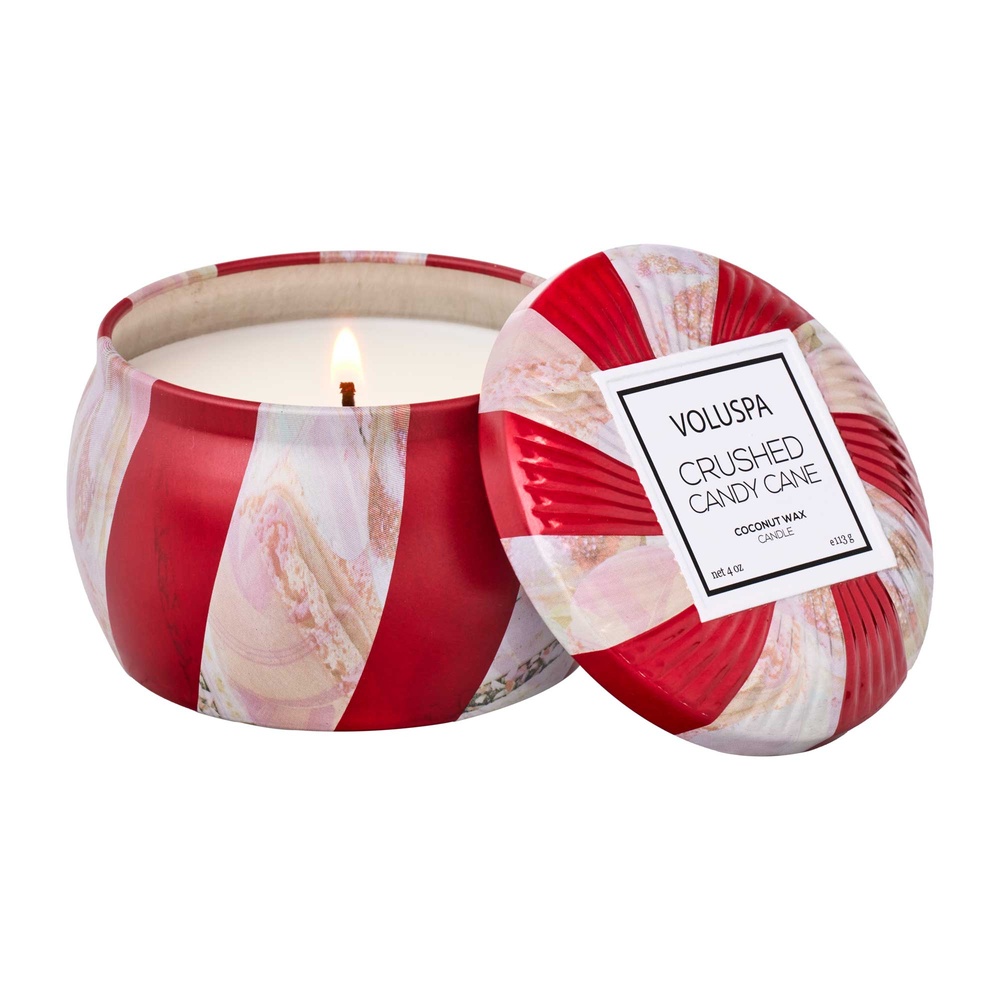 voluspa Crushed Candy Cane Mini Tin BOUGIE