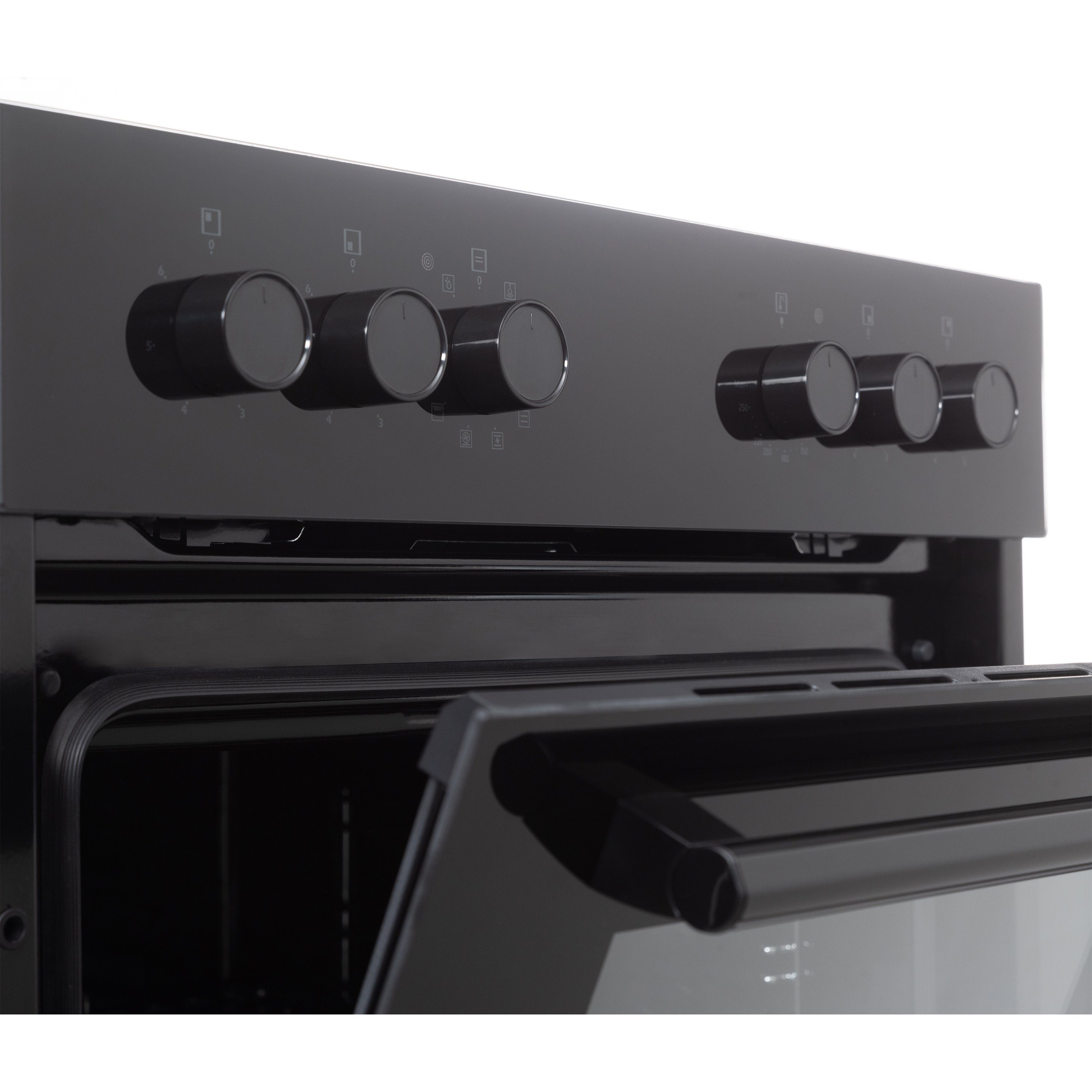 Telefunken Elektro-Herd-Set ECH65A-B, VapClean, Einbauherdset, 65 L, Backofen mit Grill & Umluft, Glaskeramik-Kochfeld