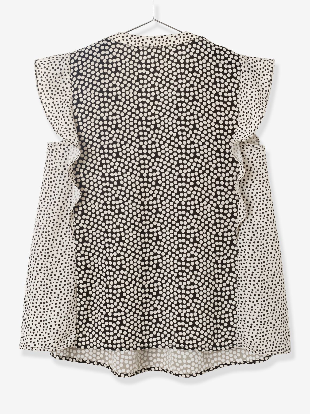 Blouse de grossesse à pois imprime pois blanc