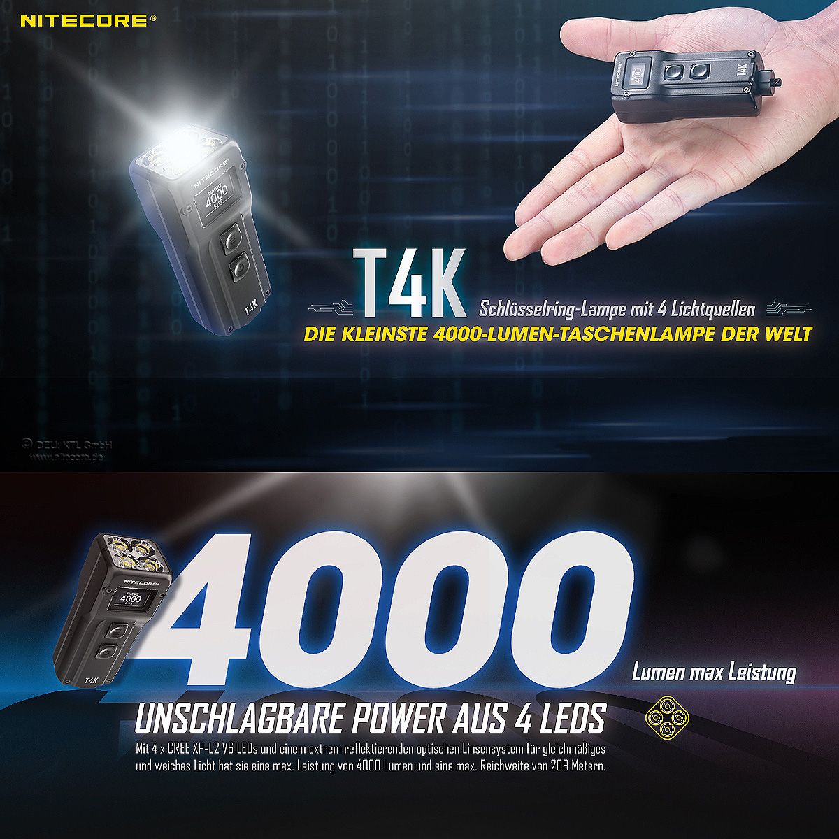 LED Schlüsselbundlampe T4K