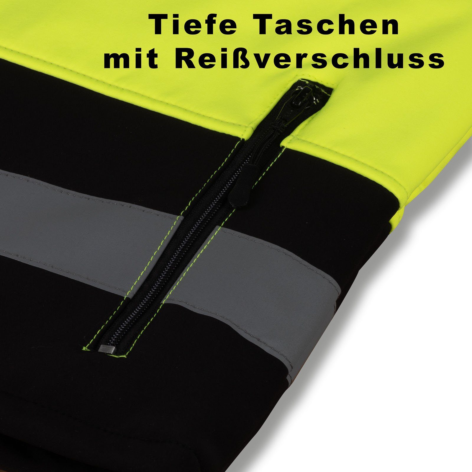 FSH Arbeitsjacke Rodopi reflektierende Softshell Warnschutzjacke in gelb-oder orange
